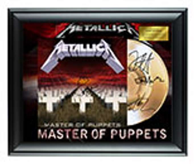 Metallica Master of Puppets Autographed Facsimile Gold Record Award Display