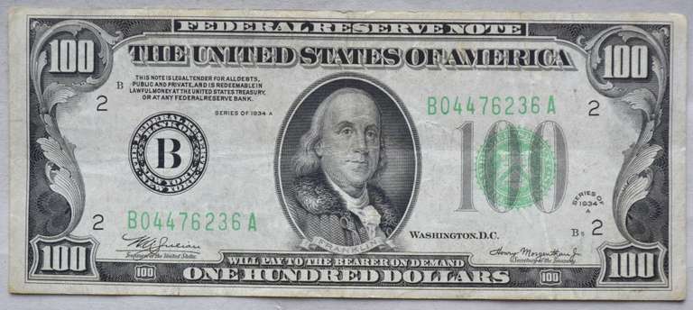 1934 A $ 100 FR Note