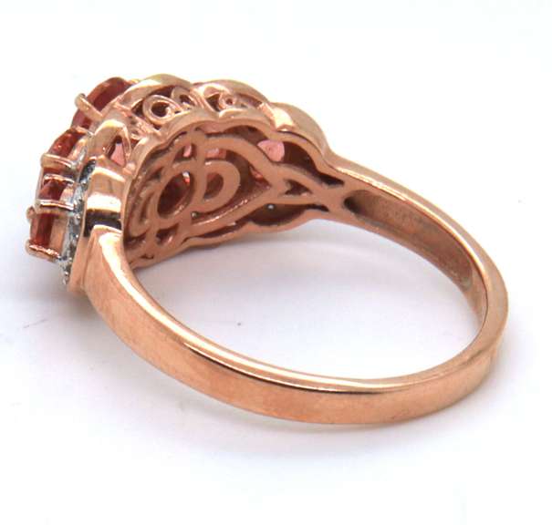 Sterling Silver Orange Cubic Zirconia Ring