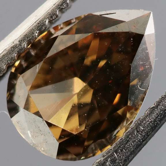 Unique .38ct pear cut chocolate Diamond