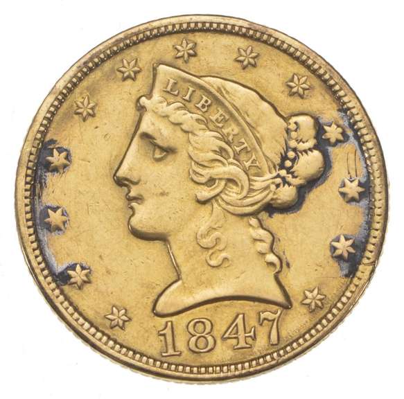 1847 Liberty Head Gold Love Token