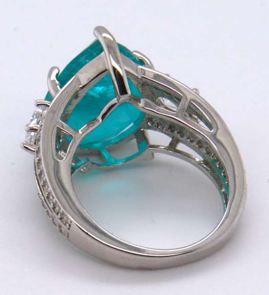 Pear Shaped Green Cubic Zirconia Ring