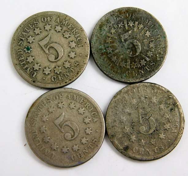4 U.S. Shield Nickels