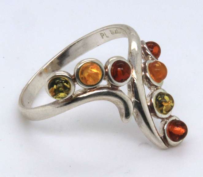 Sterling Silver Amber Ring