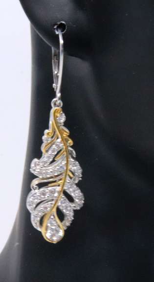 Sterling Silver Cubic Zirconia Dangle Earrings