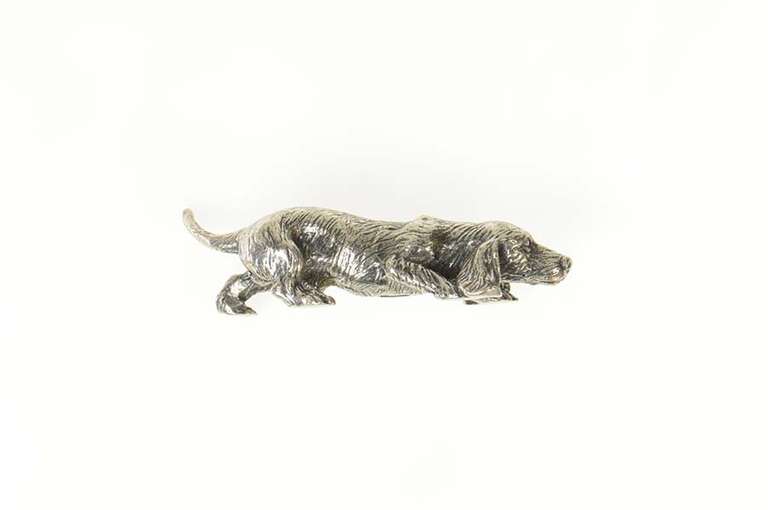 Sterling Silver 3D Beagle Basset Hound Hunting Dog Figurine