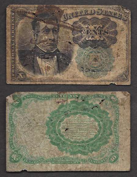 10 Cent Fractional=Fr. 1264=SATIRICAL MEREDITH=SALVADOR DALI or MATADOR=VG