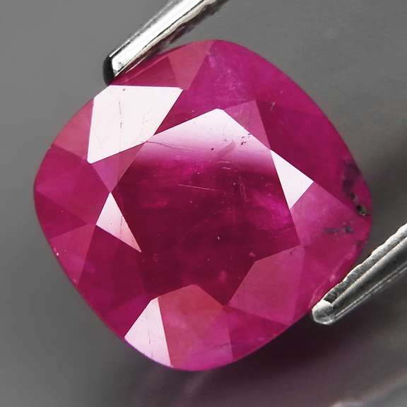 Heated only! Cushion cut 2.59ct top red pink Ruby