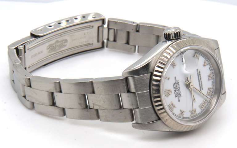 Rolex Datejust 26mm White Roman Dial Watch