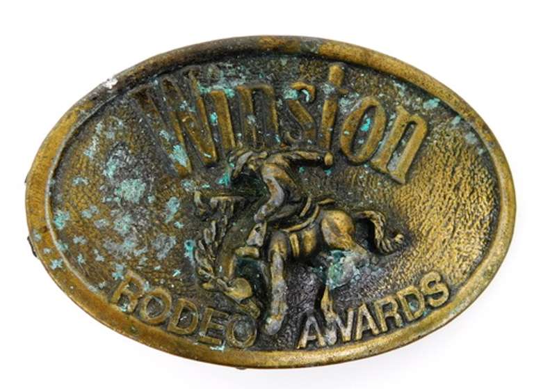 Vintage Winston Rodeo Awards Brass Belt Buckle