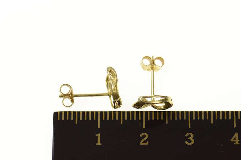 10K Yellow Gold Textured Diamond Cut Heart Love Symbol Earrings