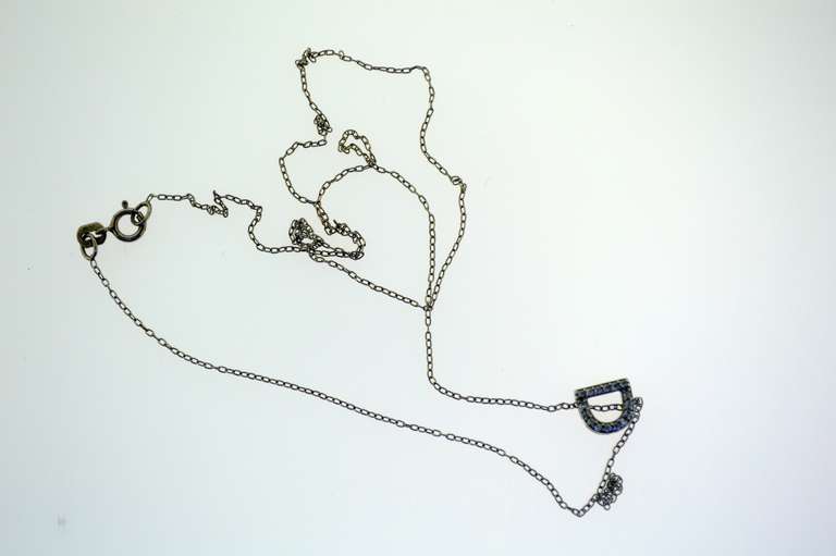 Sterling Silver Half A Moon Pendant With Chain