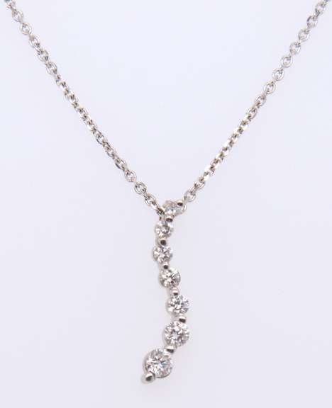 Dazzling White Gold Diamond Journey Necklace