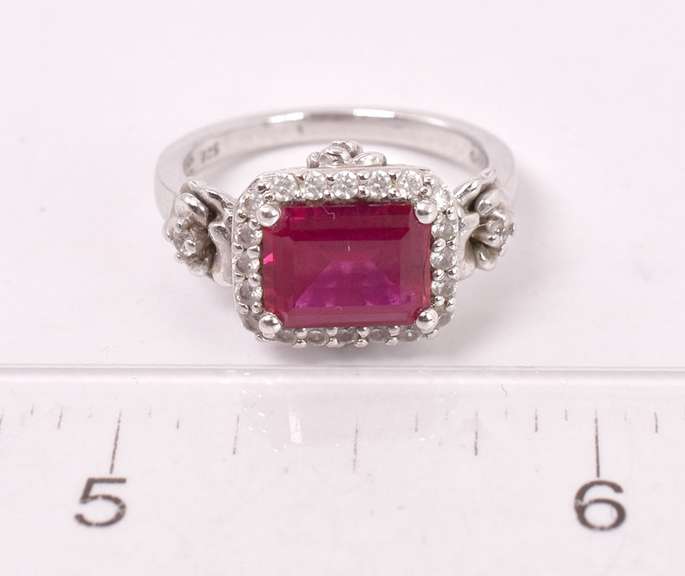 Radiant Red Gemstone Ring in Sterling Silver