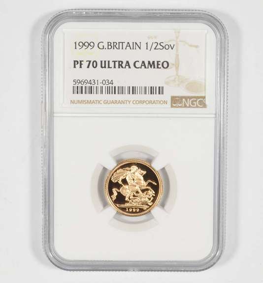 PF70 UCAM 1999 Great Britain 1/2 Sovereign - Graded NGC