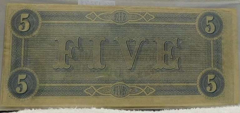 Confederate: 1864 $5 Richmond, circ, signed & numbered