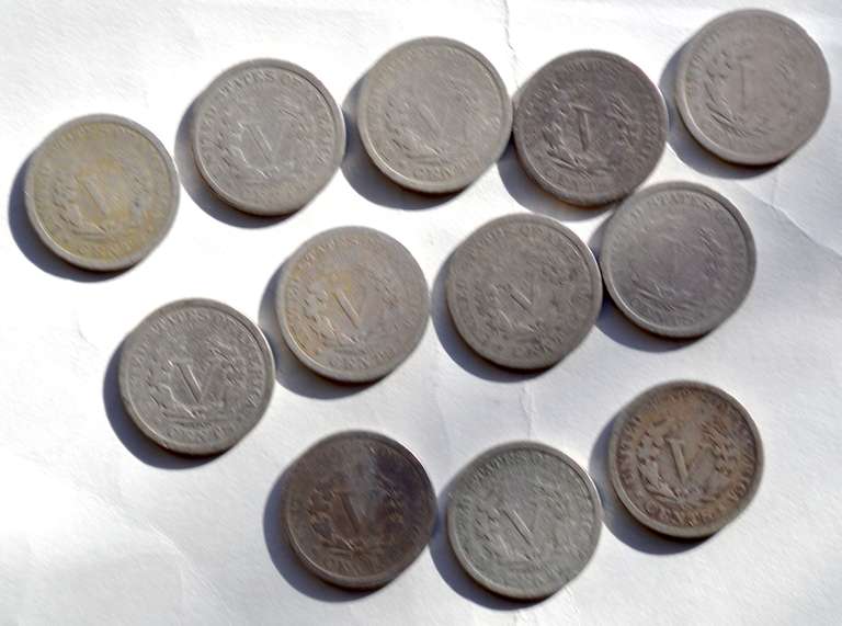 3 Each 1890-1893 V Nickels