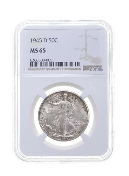 MS65 1945-D Walking Liberty Half Dollar - Graded NGC