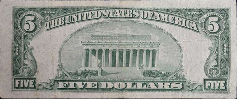 Series 1953-B $5 United States Note *Star* Note, Circulated. FR1534*