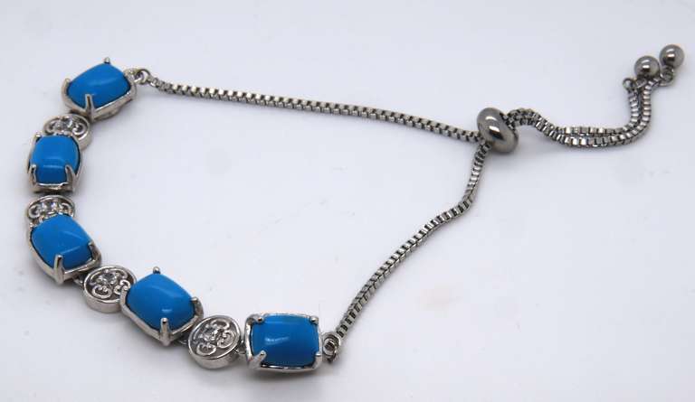 Vintage Sterling Silver Turquoise Bracelet