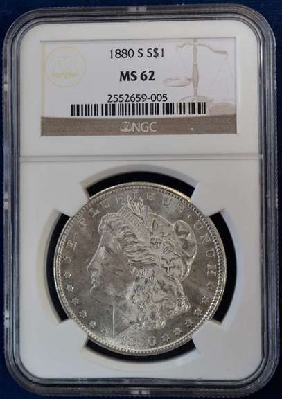 1880-S Morgan Silver Dollar NGC MS62