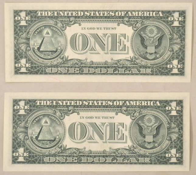 2 Consecutive $ 1 1963 B CH CU Barr FR Notes