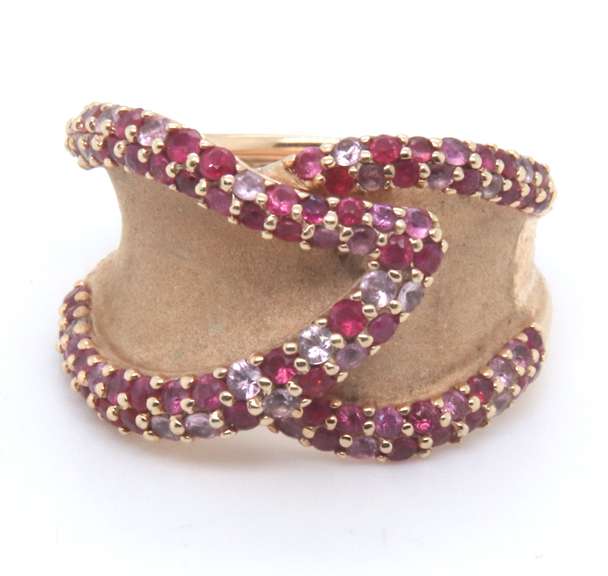 Effy Pink Sapphire and Ruby Bypass Ring
