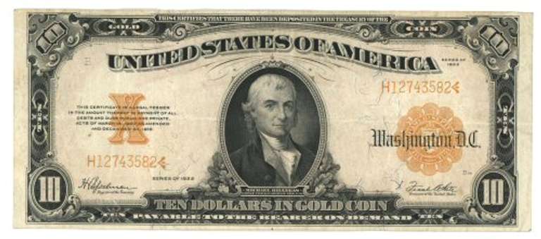 Scarce 1922 Series Large size $20 Gold Certificate. Nice