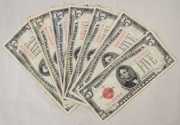 7 Red Seal $ 5 1928 C E F Series