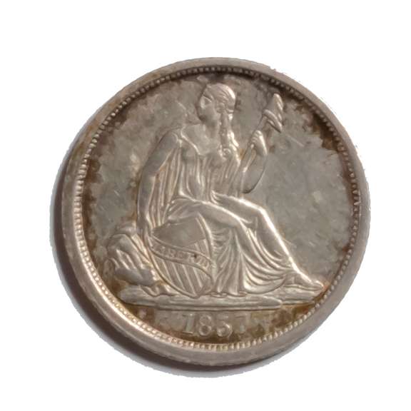 Choice 1837 Large Date Gobrecht Seated Dime