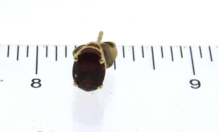 Favorite Yellow Gold Garnet Stud Earrings