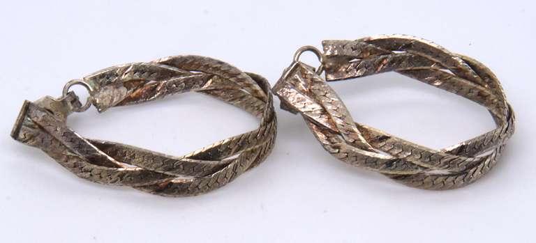 Vintage Sterling Silver Braided Earrings