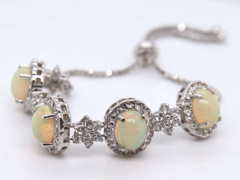 925 Sterling Silver Gemstone Box Chain Bracelet