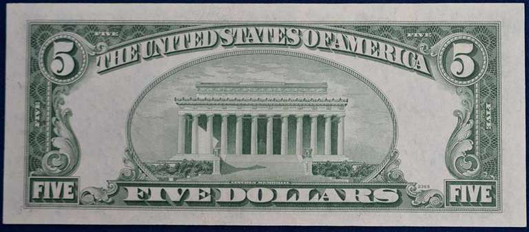 Series 1953A $5 Silver Certificate Star Note, Uncirculated.