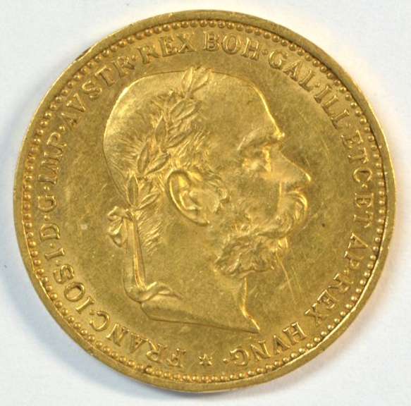Fully struck BU 1897 Austria 20 Corona Gold Piece