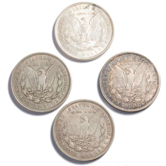 4 1921 Morgan Dollars