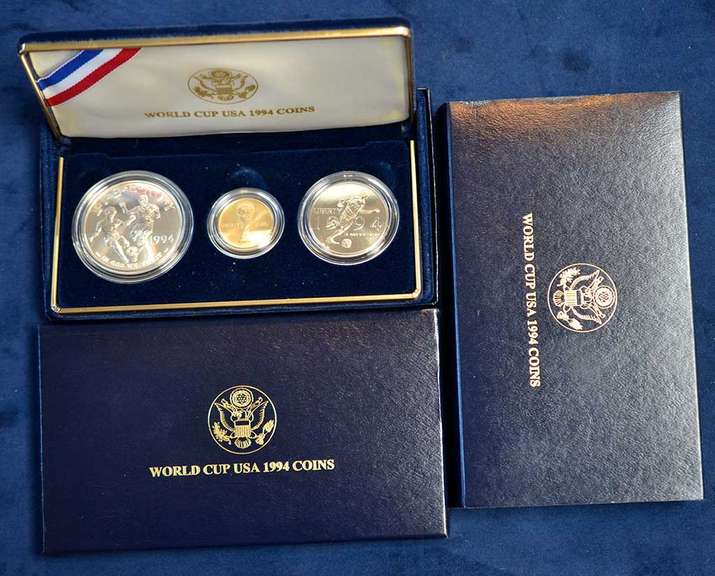 1994 World Cup 3pc Coin Set OGP.