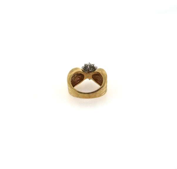 Magnificent Cluster Diamond Ring with Cushion style 14k Gold Band