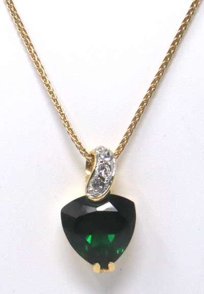 925 Sterling Silver Gemstone Pendant on Chain
