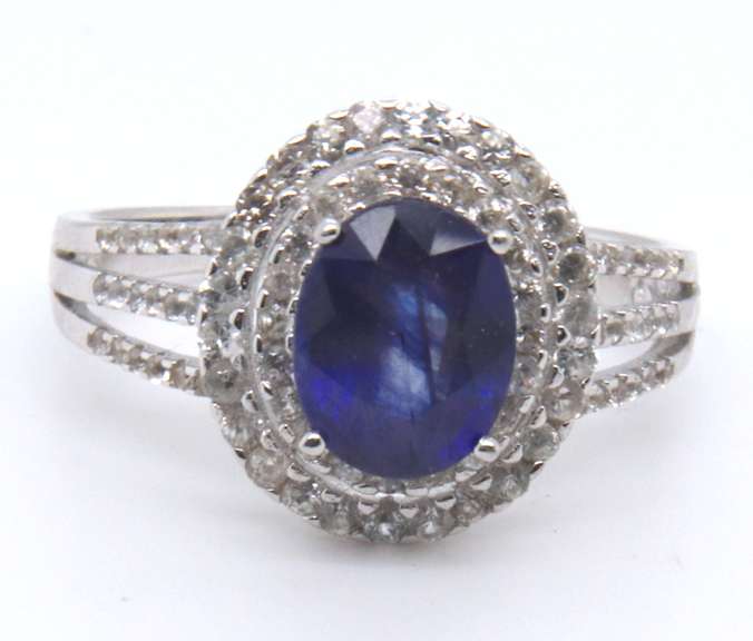 Sterling Silver Blue Gemstone Ring