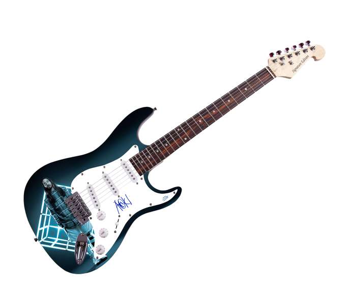 Steve Aoki Autographed Signed Graphics Photo Guitar ACOA
