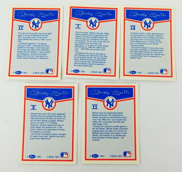 5 Mickey Mantle MLB Baseball Cards