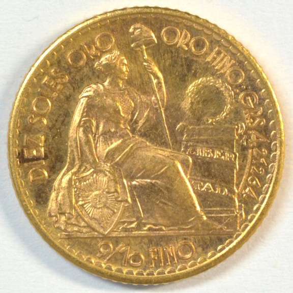Superb Gem BU 1965 Peru 10 Soles Gold Piece