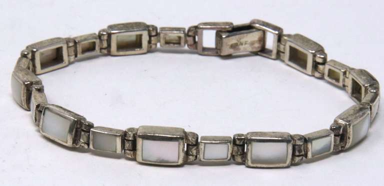 Vintage Sterling Silver Opal Bracelet