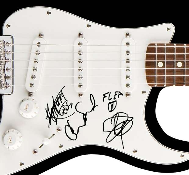 Red Hot Chili Peppers Autographed Facsimile Signed Guitar