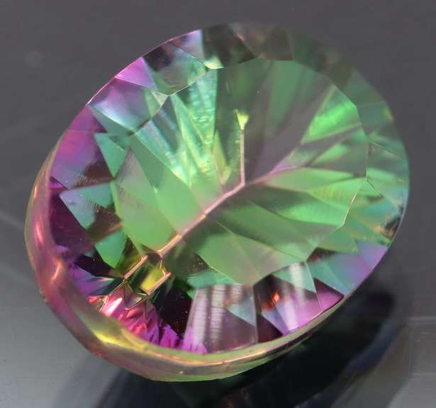Rainbow color 9.84ct concave cut Mystic Quartz