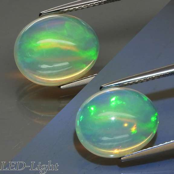 Glowing! 3.68ct full cover multi-pattern Jelly Opal