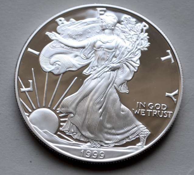 1999 Proof Silver Eagle With Box &Paper