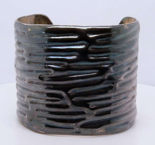 Vintage Sterling Silver Mexiso Cuff Bangle