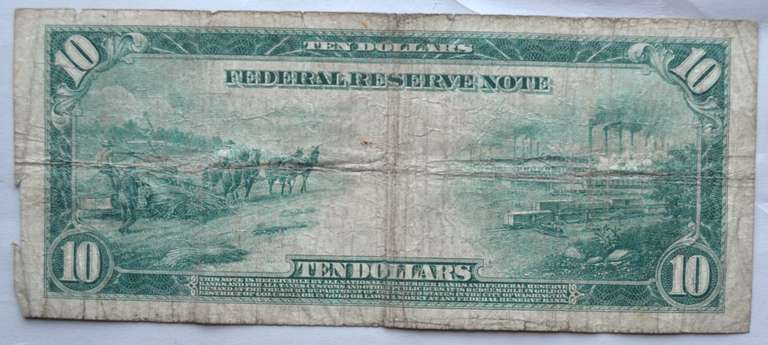 $ 10 Series of 1914 Fed Reserve Note